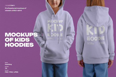 8 Mockups of a Kids Hoodie on a Girl