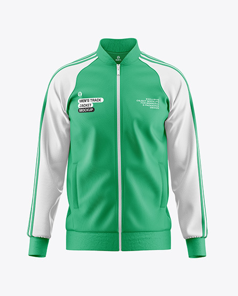 Men&#039;s Long Sleeve Track Jacket Mockup - Front View