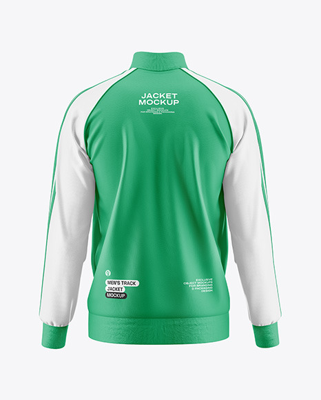 Men&#039;s Long Sleeve Track Jacket Mockup - Back View