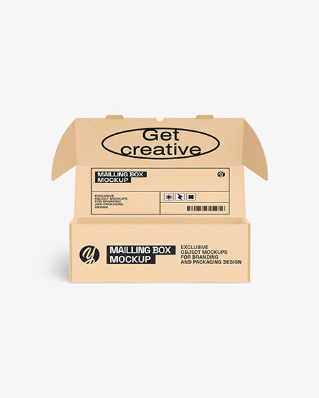 Opened Krafts Mailing Box Mockup