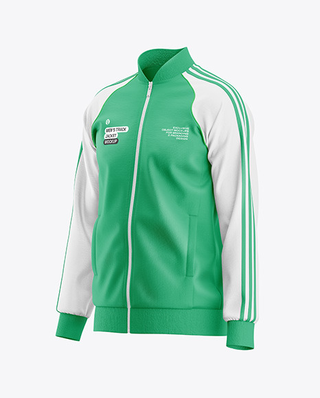 Men&#039;s Long Sleeve Track Jacket Mockup - Half Side View