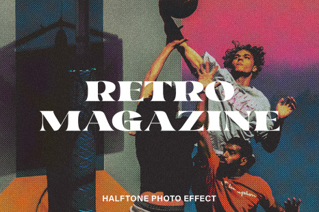 Retro Magazine Halftone Photo Effect
