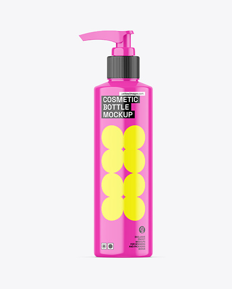 Glossy Cosmetic Pump Bottle Mockup
