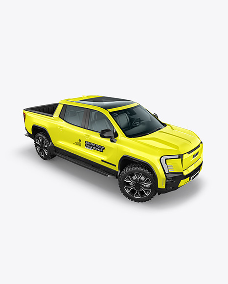 Electric Pickup Truck Mockup - Half Side View