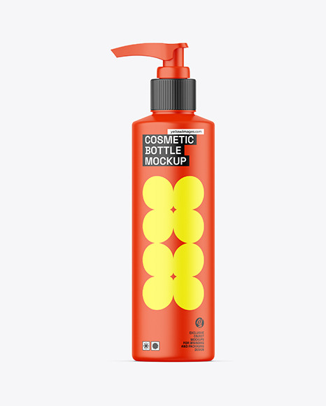 Matte Cosmetic Pump Bottle Mockup