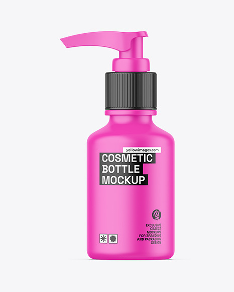 Matte Cosmetic Pump Bottle Mockup