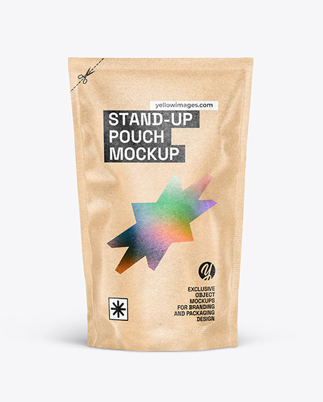 Kraft Paper Stand-up Pouch Mockup