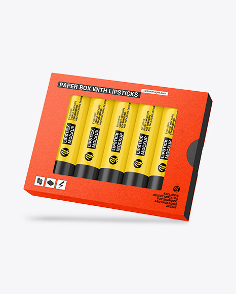 Lipstick Kit In a Kraft Box Mockup