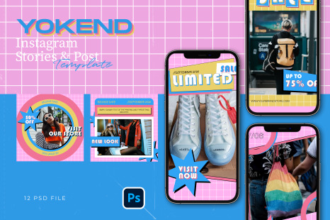 Retro 90s Instagram Template - YOKEND