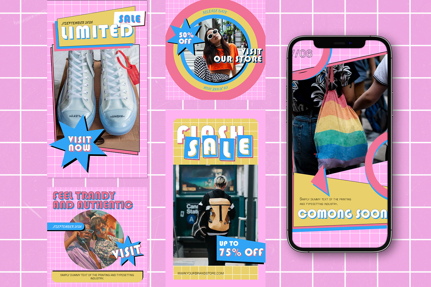 Retro 90s Instagram Template - YOKEND Retro 90s Instagram Template - YOKEND