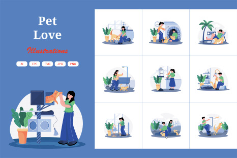 M703_Pet Love Illustration Pack