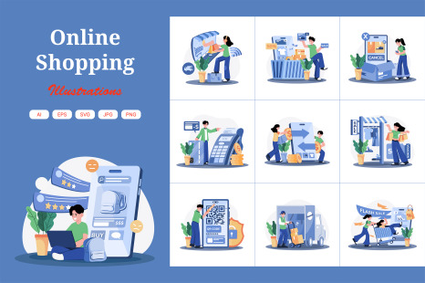 M708_Online Shopping Illustration