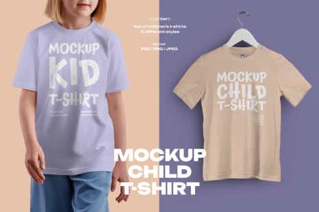 14 Mockups of a Children's T-shirt in Different Styles