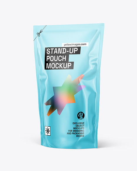 Glossy Stand-up Pouch Mockup