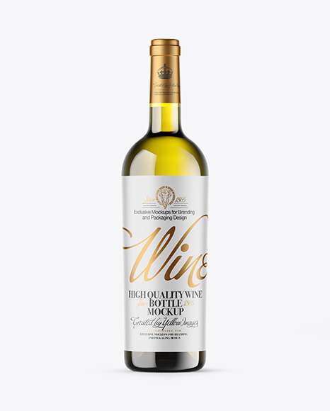Antique Green Glass White Wine Bottle Mockup