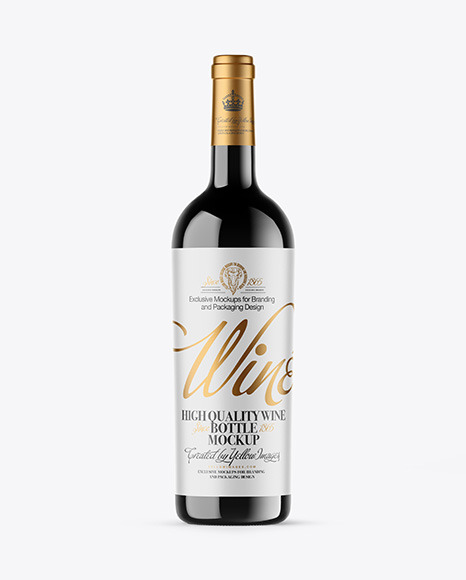 Dark Glass Wine Bottle Mockup