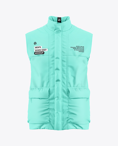 Men&#039;s Down Vest Mockup - Front View