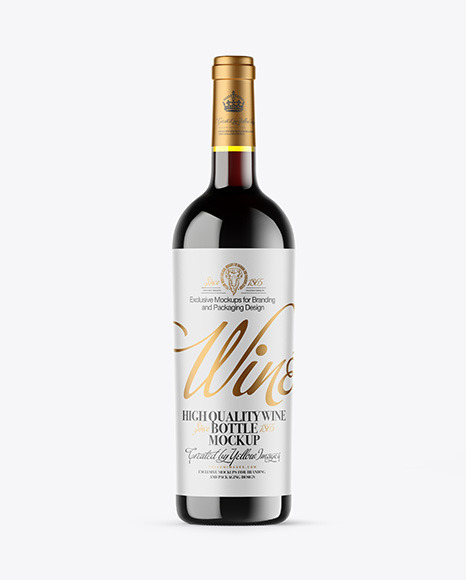 Antique Green Glass Red Wine Bottle Mockup