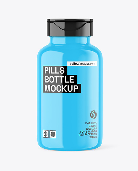 Glossy Pills Bottle Mockup