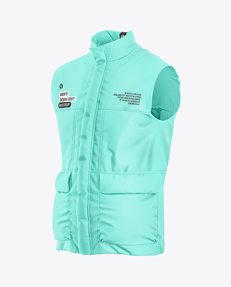 Men&#039;s Down Vest Mockup - Half Side View