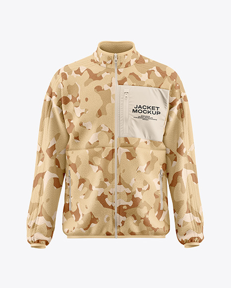 Men&#039;s Fleece Jacket Mockup - Front View