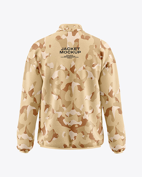 Men&#039;s Fleece Jacket Mockup - Back View