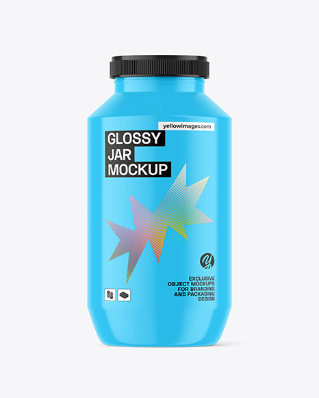 Glossy Plastic Jar Mockup