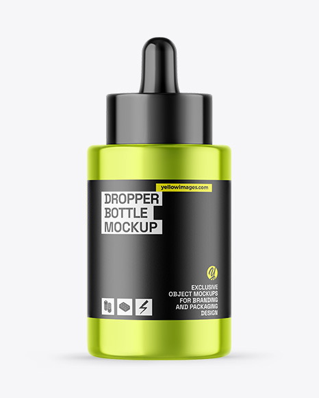 Metallic Dropper Bottle Mockup