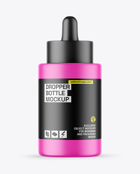 Matte Dropper Bottle Mockup