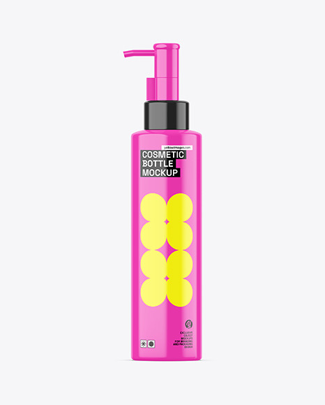 Glossy Cosmetic Pump Bottle Mockup
