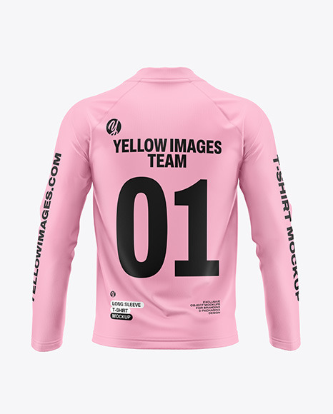 Men’s Raglan Long Sleeve T-Shirt Mockup - Back View