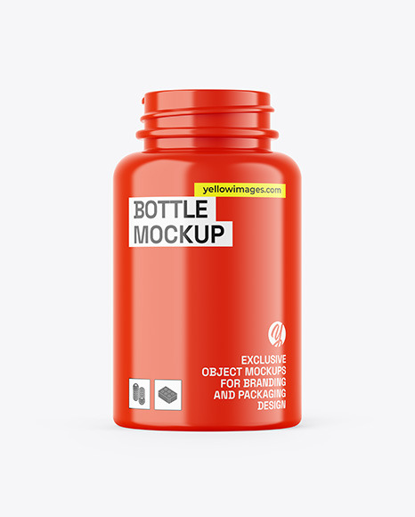 Glossy Pills Bottle Mockup