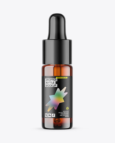 Amber Glass Dropper Bottle Mockup