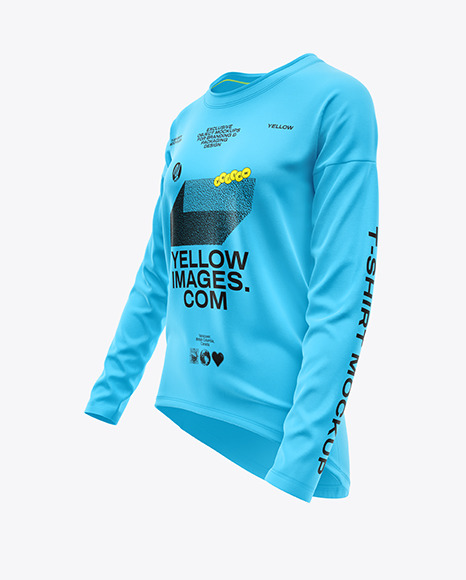 Women&#039;s Oversized Long Sleeve T-Shirt Mockup