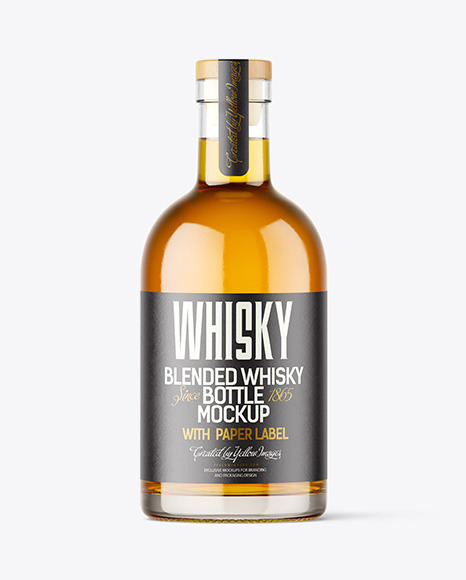 Clear Glass Whiskey Bottle Mockup