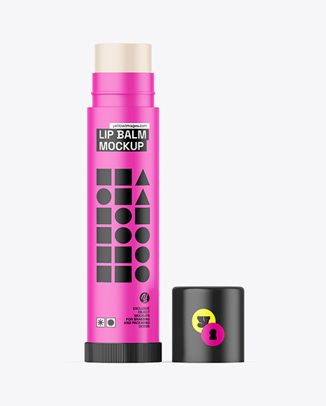 Matte Lip Balm Tube Mockup
