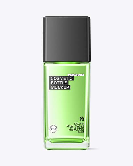 Clear Glass Cosmetic Bottle Mockup