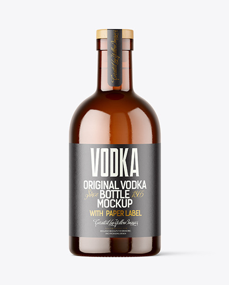 Amber Glass Bottle Mockup