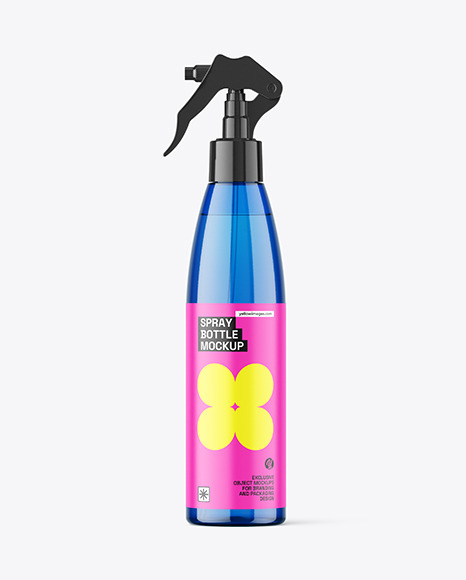 Blue Plastic Spray Bottle Mockup