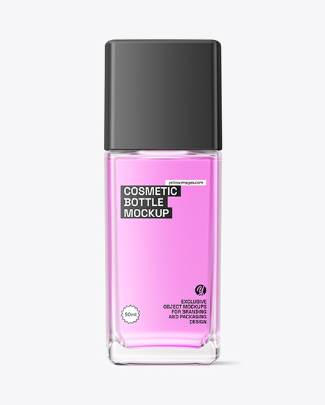 Frosted Glass Cosmetic Bottle Mockup