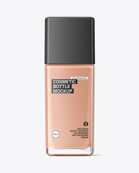 Frosted Glass Cosmetic Bottle Mockup