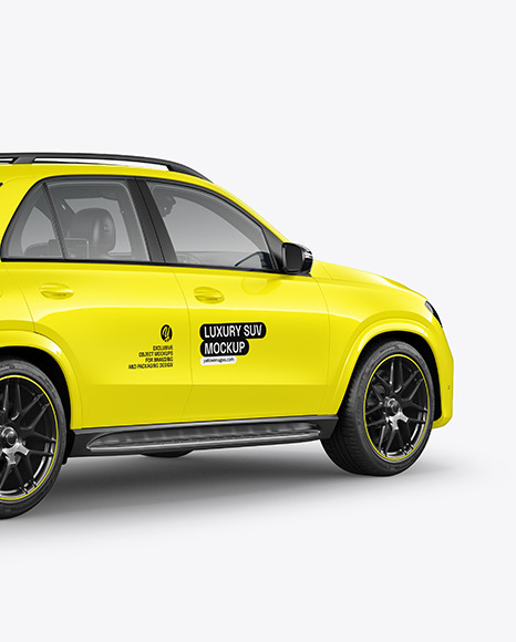 Luxury SUV Mockup - Back Half Side View