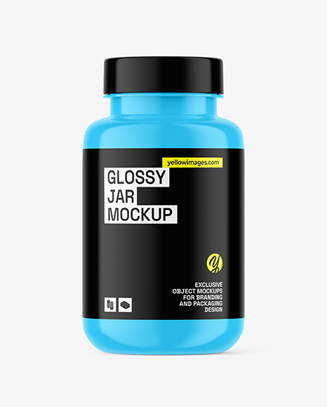 Glossy Plastic Jar Mockup