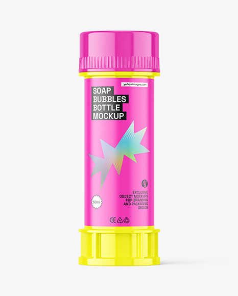 Soap Bubbles Bottle Mockup