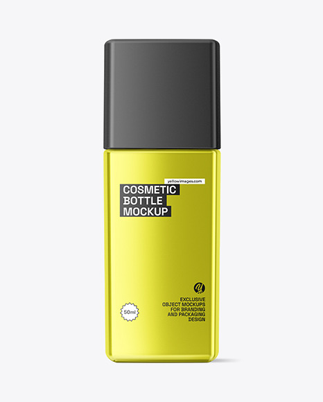 Metallic Glass Cosmetic Bottle Mockup