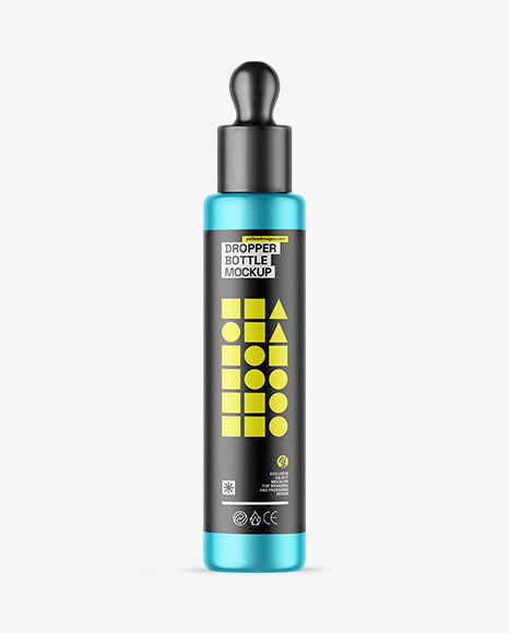 Matte Metallic Dropper Bottle Mockup