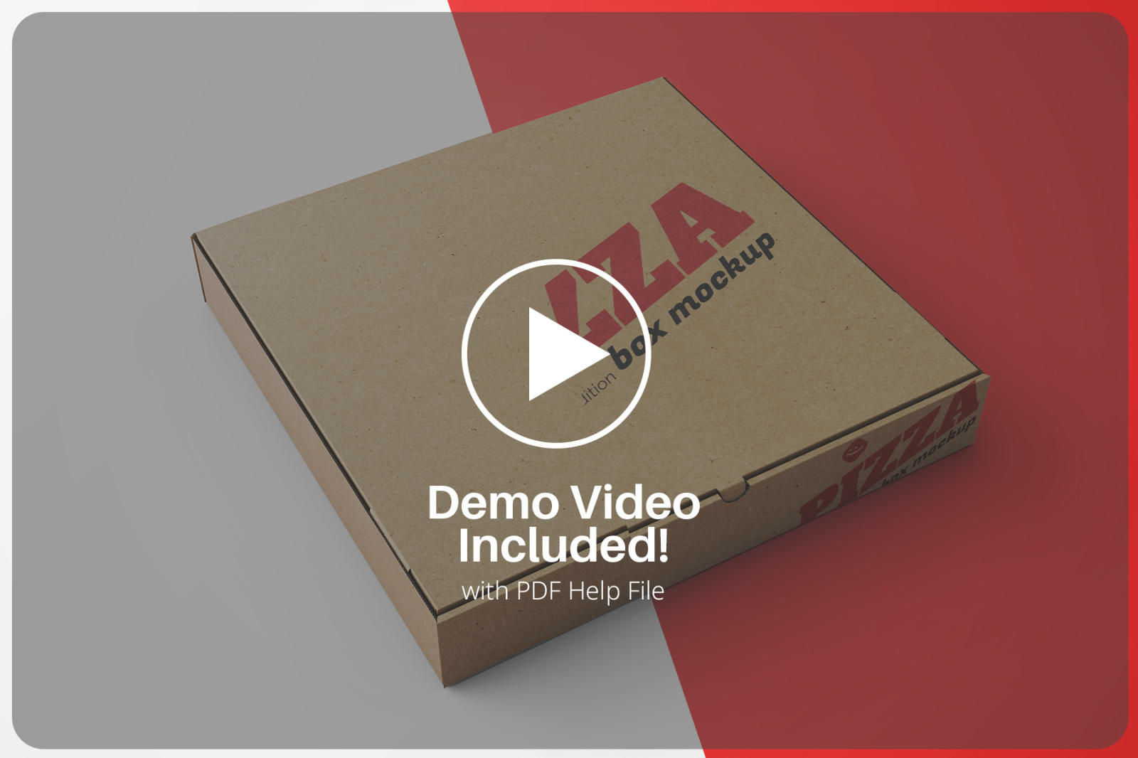 Pizza Box Square Eco Friendly Packaging Cardboard/Kraft Paper PSD