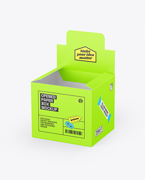 Opened Paper Box Mockup