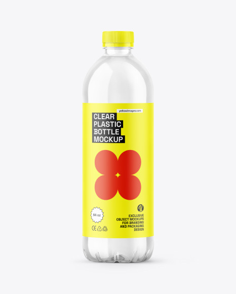 64oz Clear Plastic Bottle Mockup