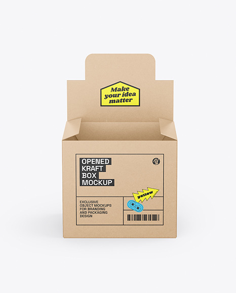 Opened Kraft Box Mockup
